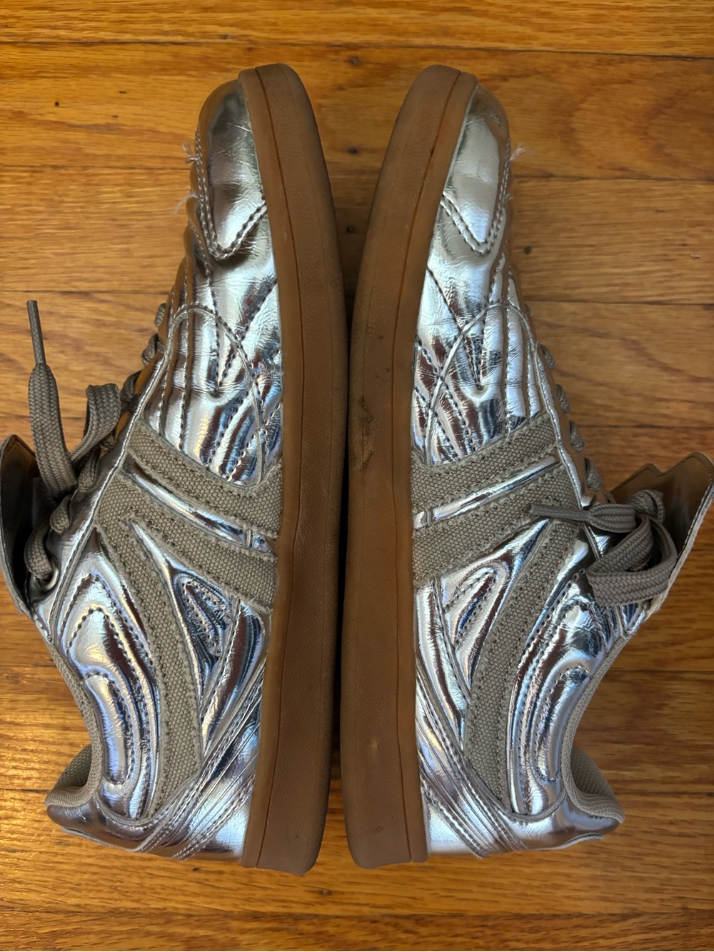 Steve Madden Metallic Silver Low-Top Sneakers